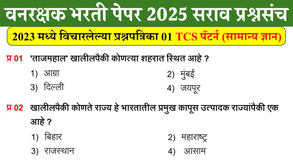 Vanrakshak Bharti 2025 Question Paper